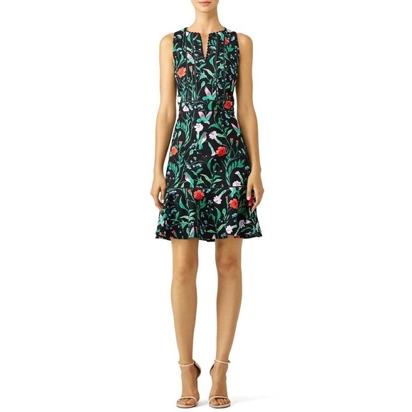 kate spade Dresses & Skirts - kate spade new york Jardin Tile Jacquard Hummingbird Floral Ruffle Dress Size 2